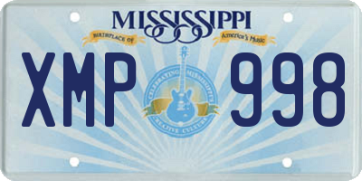 MS license plate XMP998