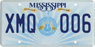 MS license plate XMQ006