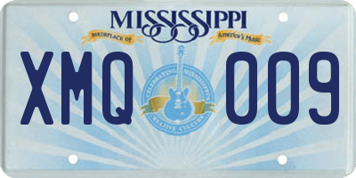 MS license plate XMQ009
