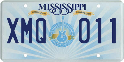 MS license plate XMQ011