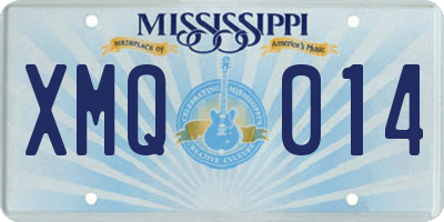 MS license plate XMQ014