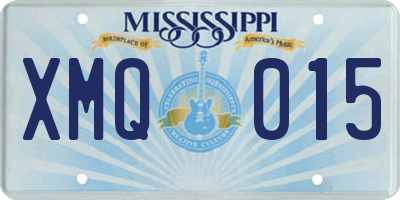 MS license plate XMQ015
