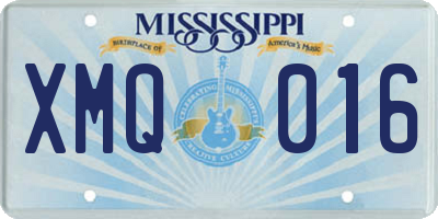 MS license plate XMQ016