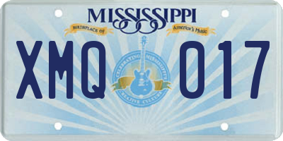 MS license plate XMQ017