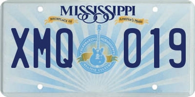 MS license plate XMQ019