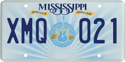 MS license plate XMQ021