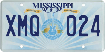 MS license plate XMQ024