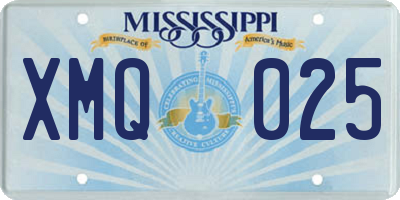 MS license plate XMQ025