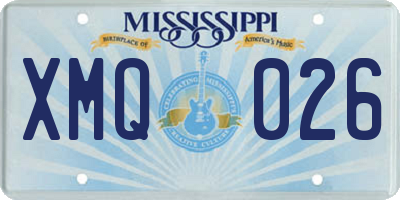 MS license plate XMQ026