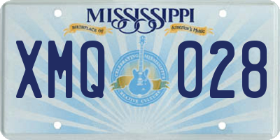 MS license plate XMQ028