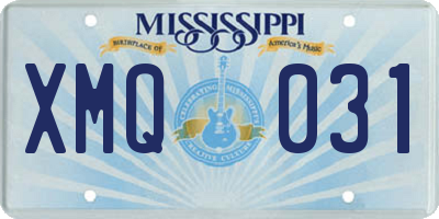 MS license plate XMQ031