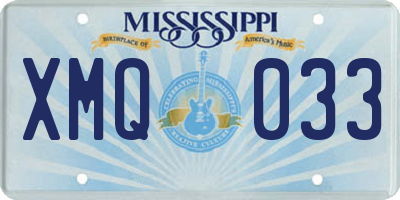 MS license plate XMQ033