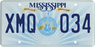 MS license plate XMQ034