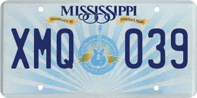 MS license plate XMQ039