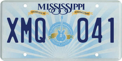 MS license plate XMQ041