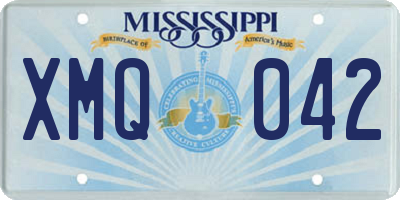 MS license plate XMQ042