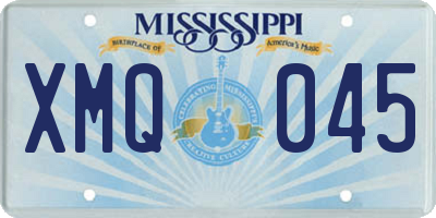 MS license plate XMQ045