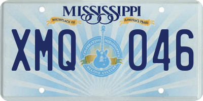MS license plate XMQ046