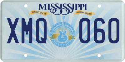 MS license plate XMQ060