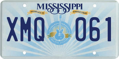 MS license plate XMQ061