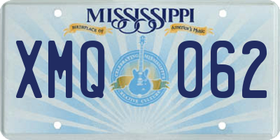 MS license plate XMQ062
