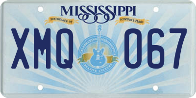 MS license plate XMQ067