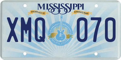 MS license plate XMQ070