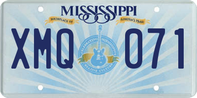MS license plate XMQ071