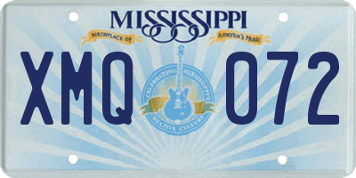 MS license plate XMQ072