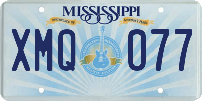 MS license plate XMQ077