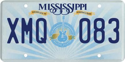 MS license plate XMQ083