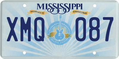 MS license plate XMQ087
