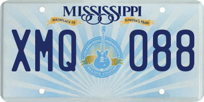 MS license plate XMQ088