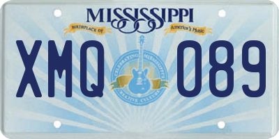 MS license plate XMQ089