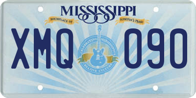 MS license plate XMQ090