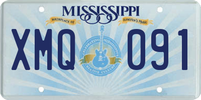 MS license plate XMQ091