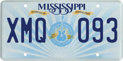 MS license plate XMQ093