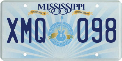 MS license plate XMQ098