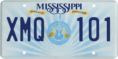 MS license plate XMQ101