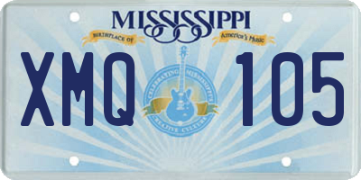 MS license plate XMQ105