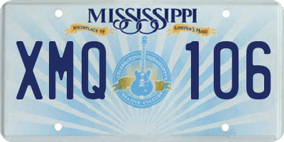 MS license plate XMQ106
