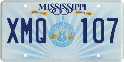 MS license plate XMQ107