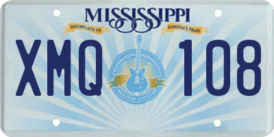 MS license plate XMQ108
