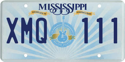 MS license plate XMQ111