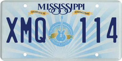 MS license plate XMQ114