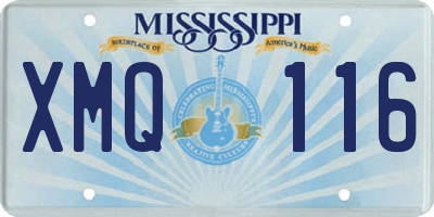 MS license plate XMQ116