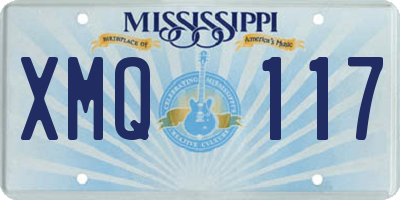 MS license plate XMQ117