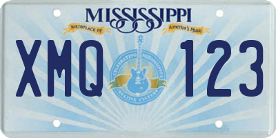 MS license plate XMQ123