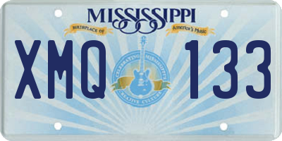 MS license plate XMQ133