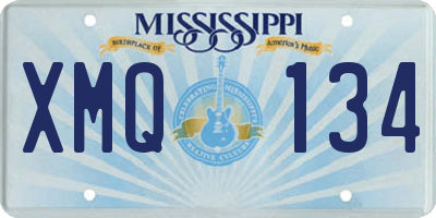 MS license plate XMQ134